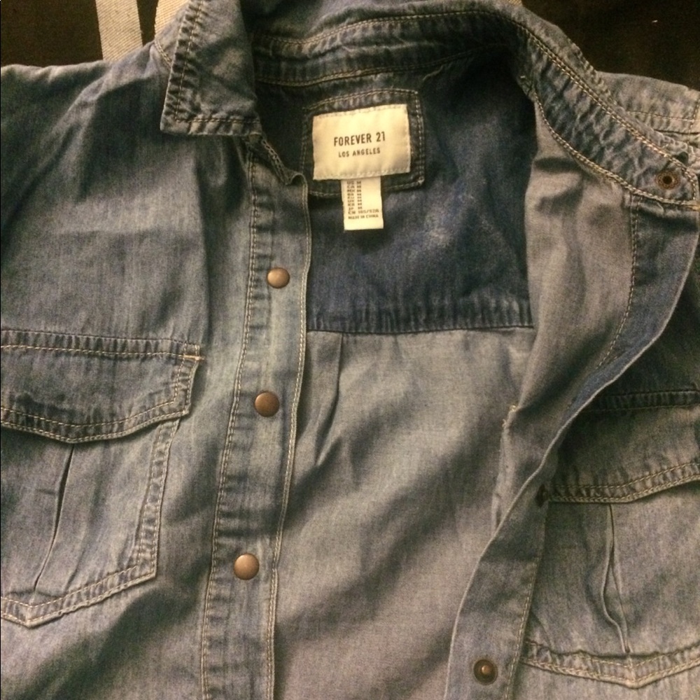 Long sleeve chambray shirt